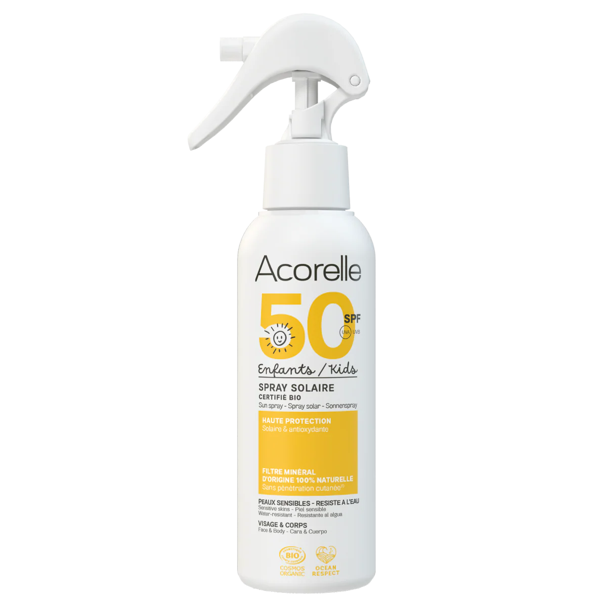 Acorelle Protetor Solar para crianças SPF50+ em spray 150ml
