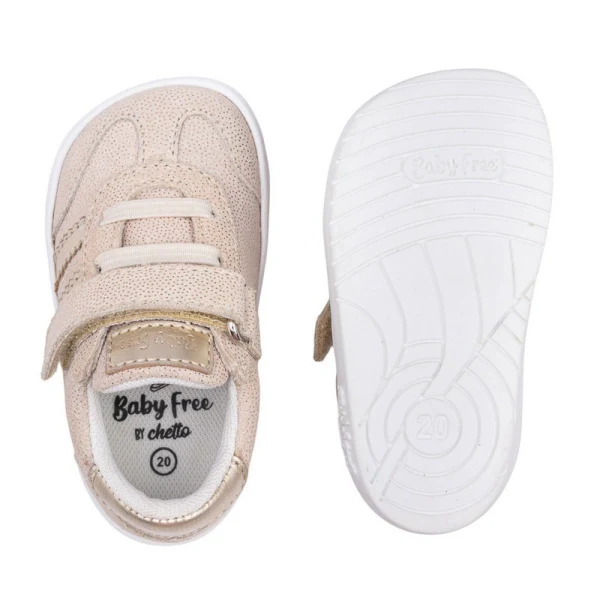 BabyFree Barefoot Sapatilha Beige (Oro) com elásticos - Image 3