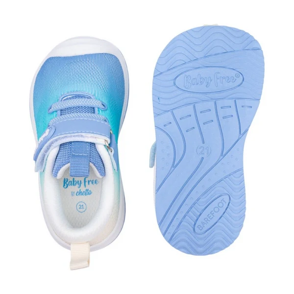 BabyFree Barefoot Sapatilha Branco - Azul - Image 3