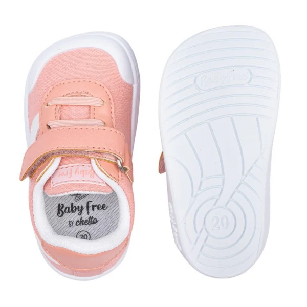 BabyFree Barefoot Sapatilha Lona de elásticos Rosa - Image 3