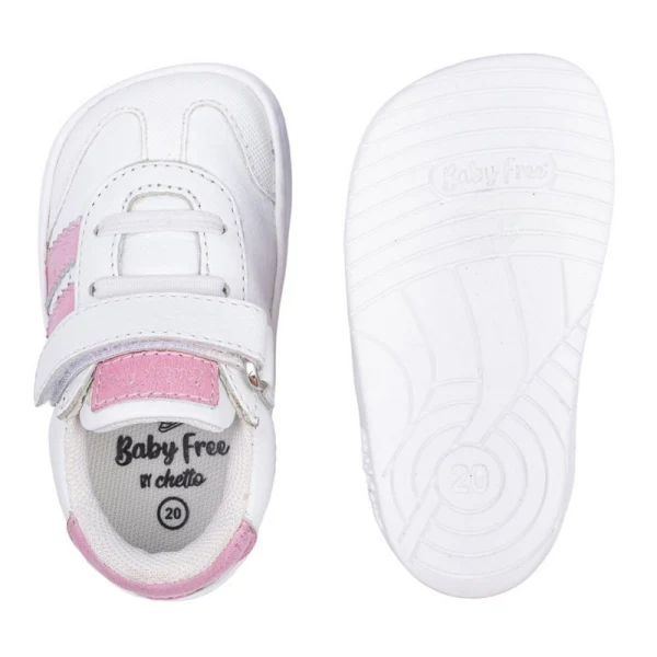BabyFree Barefoot Sapatilha Rosa com elásticos - Image 3