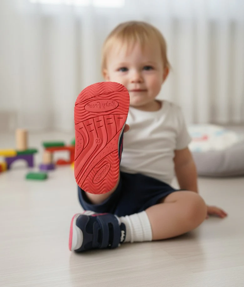 BabyFree Barefoot Sapatilha Azul Marinho com Velcro - Image 3