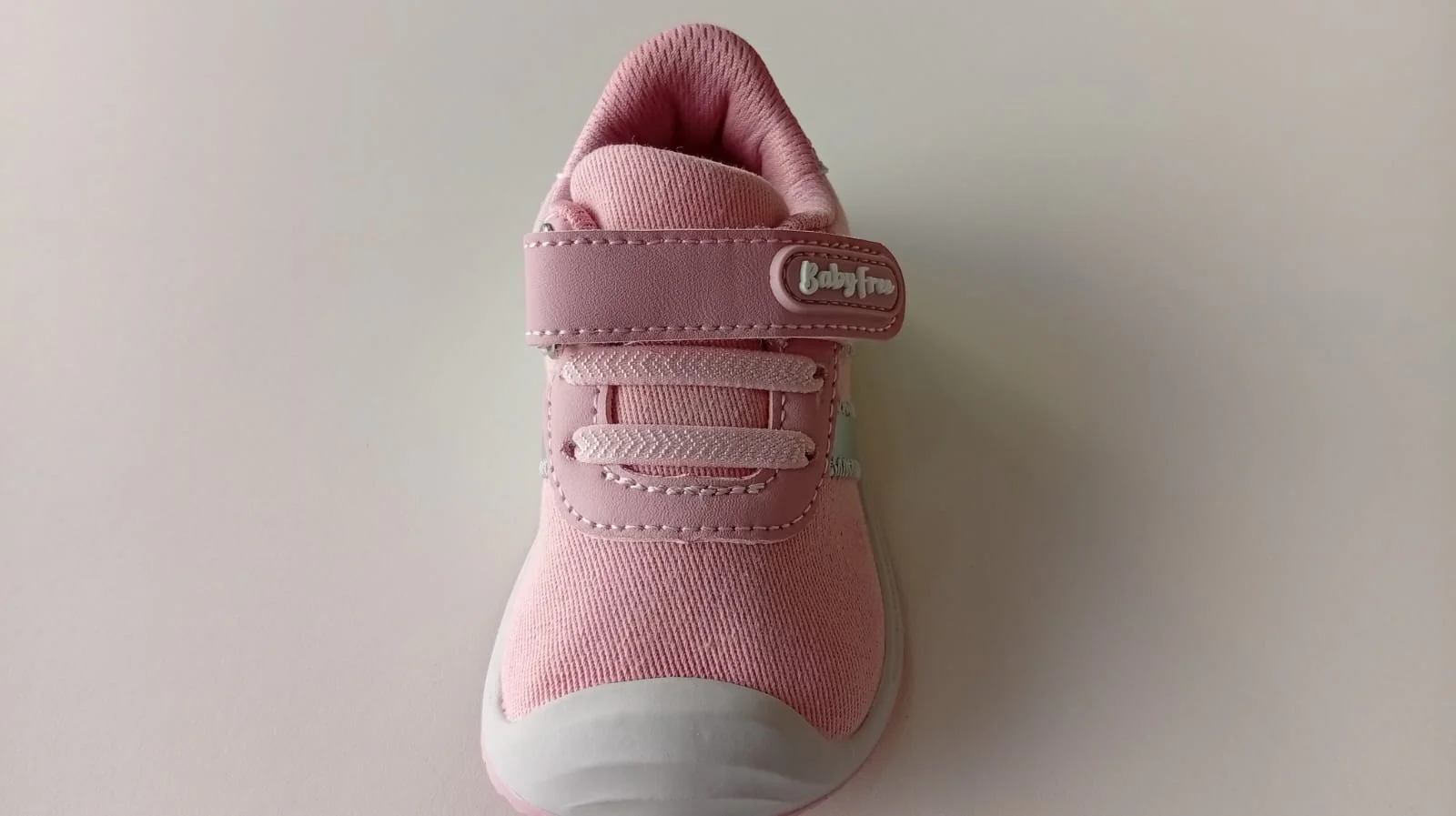 BabyFree Barefoot Sapatilha Rosa e Prateado com elásticos - Image 4
