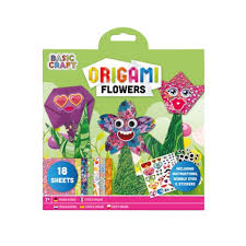 Basic Craft Origami Animais/Flores 18 folhas c/stickers - Image 3