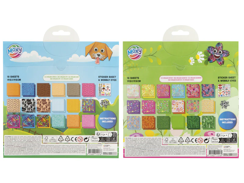 Basic Craft Origami Animais/Flores 18 folhas c/stickers - Image 4