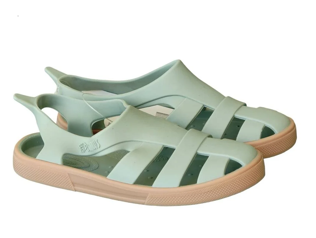 Boatilus - Sandália Minimalista Praia/Piscina Bioty Verde Pastel e Bege