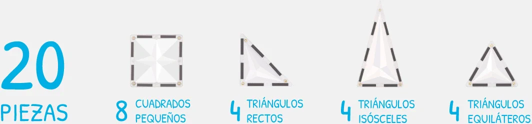 BRAINTOYS IMANIX Jogo blocos Magnético Transparente 20 peças - Image 2