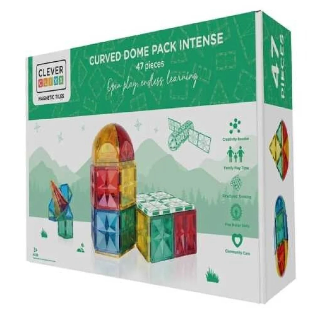 Clever Clixx Jogo blocos Magnético Curvo Colorido 47 peças