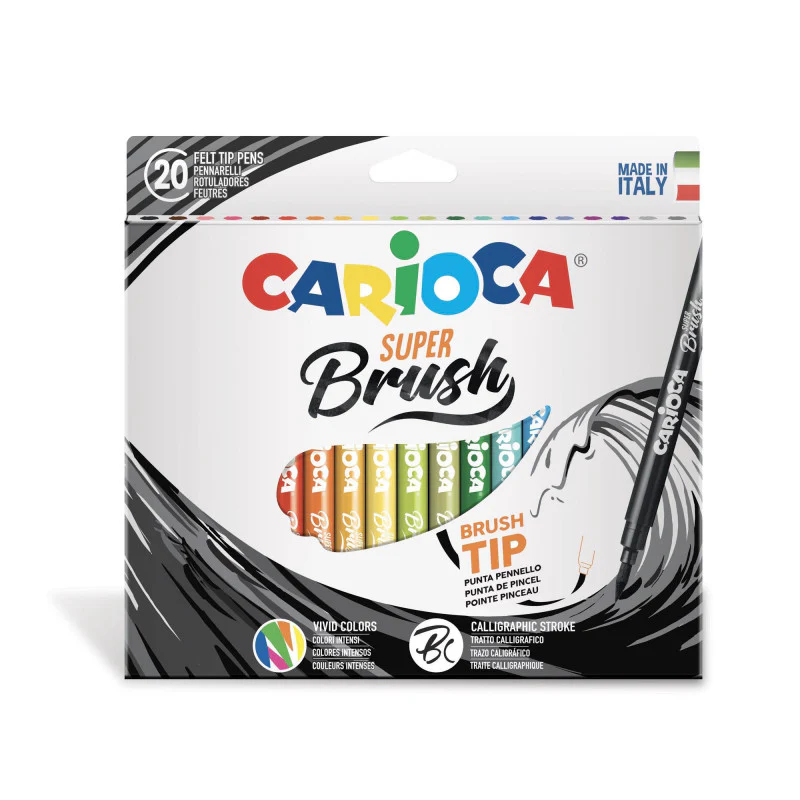 CARIOCA Caixa marcadores ponta pincel Super Brush