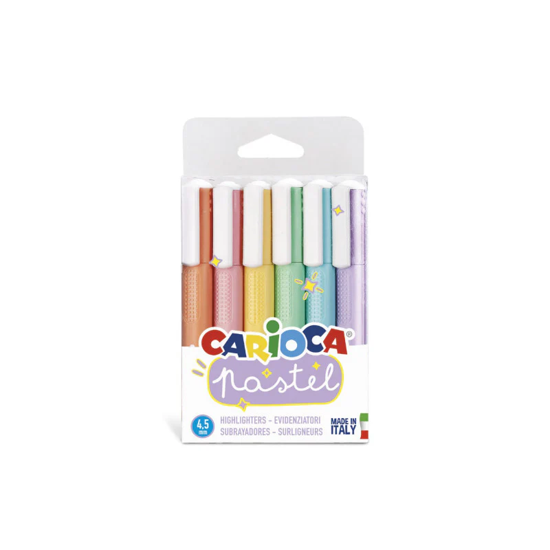 CARIOCA Caixa 6 marcadores Pastel .
