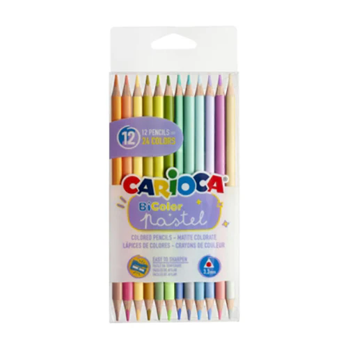 CARIOCA 12 Lápis de cores pastel Bicolor