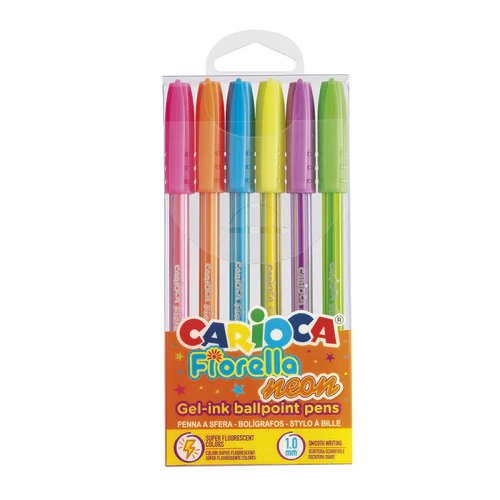 CARIOCA 6 Canetas de Fiorella Neon 1MM