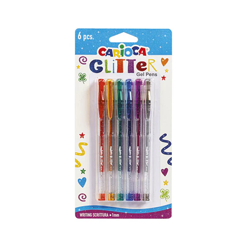 CARIOCA 6 Canetas de Gel Glitter