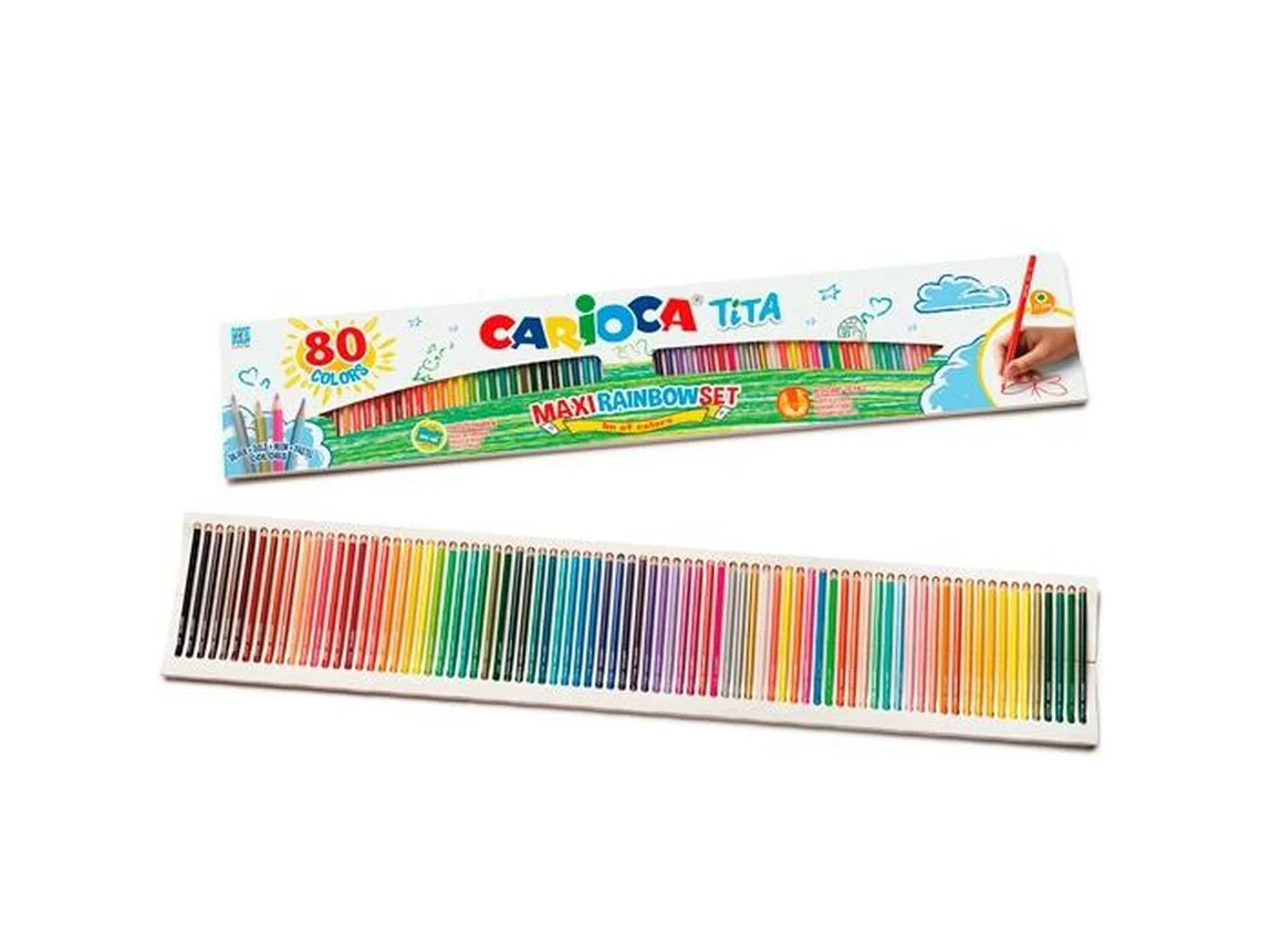 CARIOCA 1 metro de cor - 80 Lápis de cor Tita