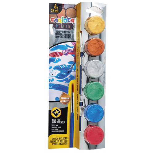 CARIOCA Caixa com 6 guache 25ml com pincel TEMPERA - Image 2