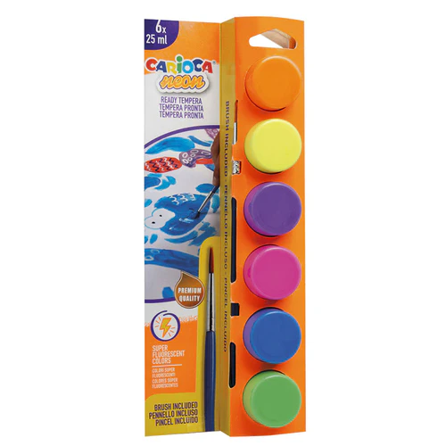 CARIOCA Caixa com 6 guache 25ml com pincel TEMPERA - Image 4