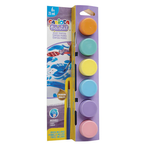 CARIOCA Caixa com 6 guache 25ml com pincel TEMPERA - Image 5