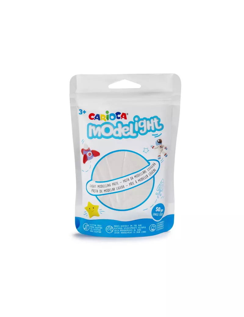 CARIOCA Massa de modelar super leve branca 50gr