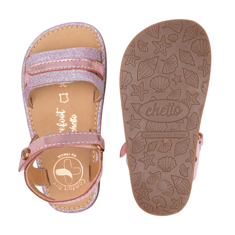 Chetto Barefoot Sandália em pele - Rosa - Image 5