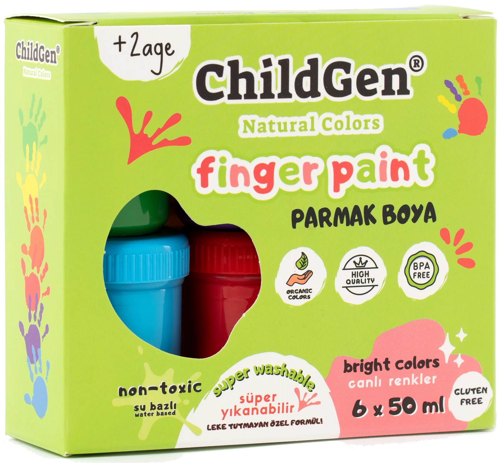 ChildGen Tinta para dedos - 6 cores (50ml)