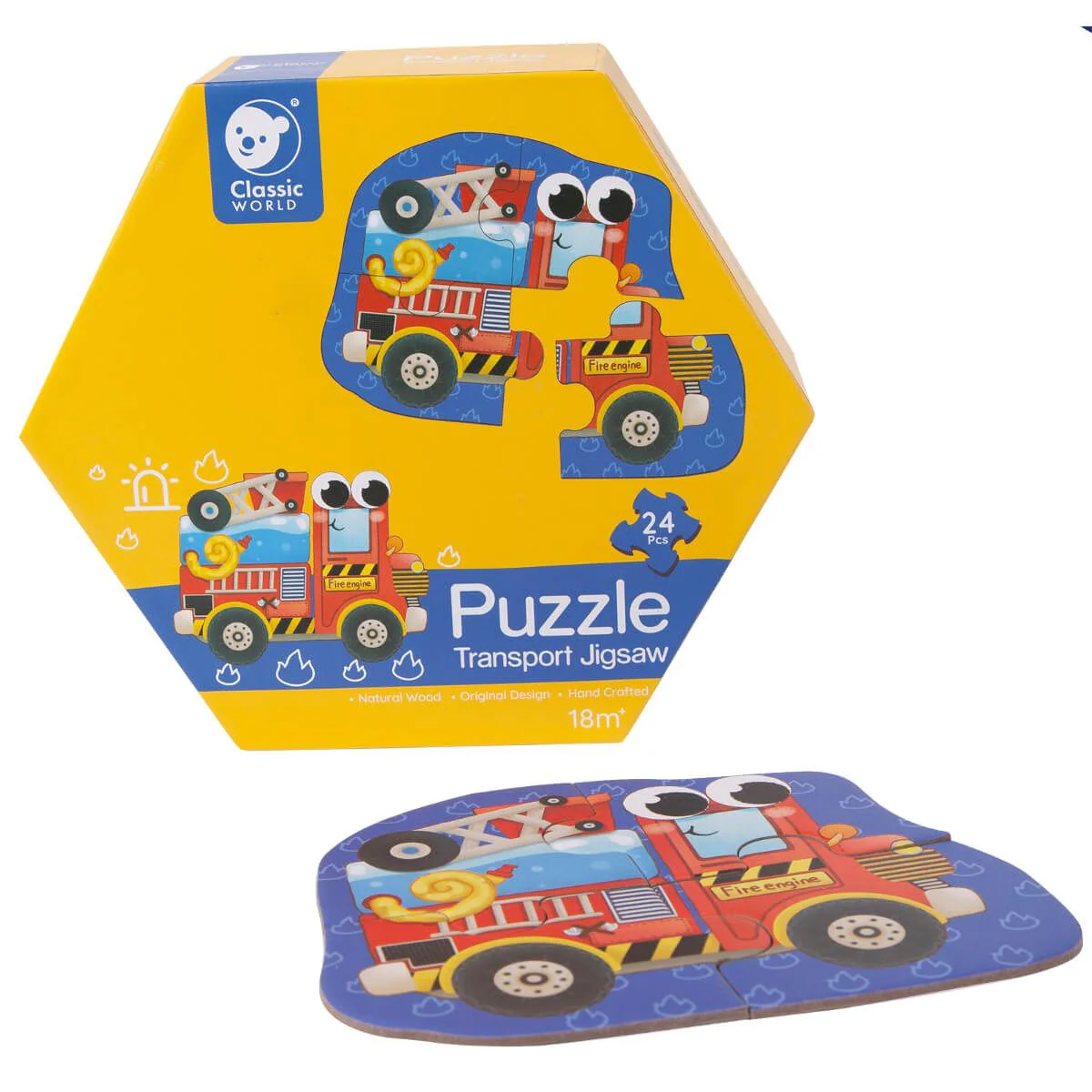 Classic World Caixa com Puzzle 24 peças Meios de transporte