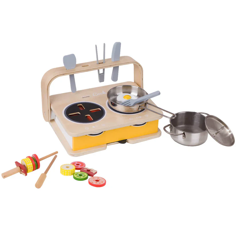 Classic World Cozinha portátil em madeira 2 em 1