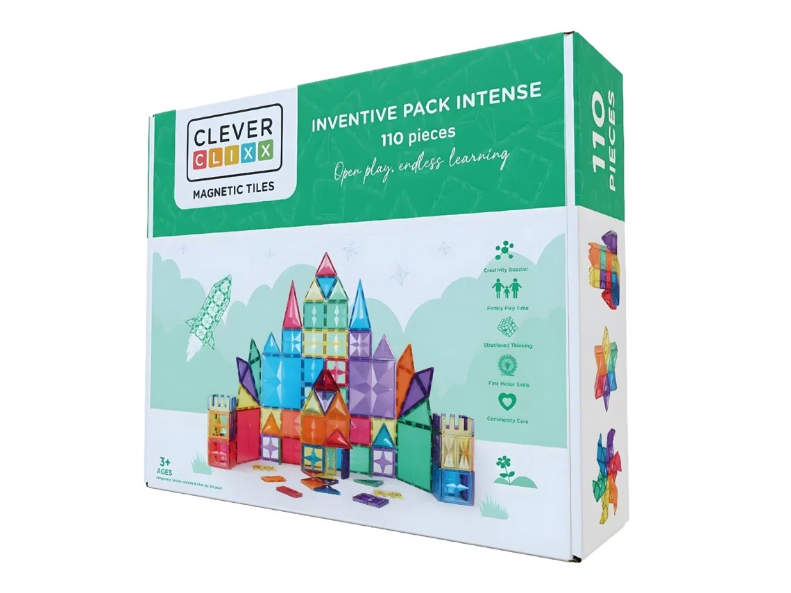 Clever Clixx Jogo blocos Magnético Pack Inventive cores vivas 110 peças