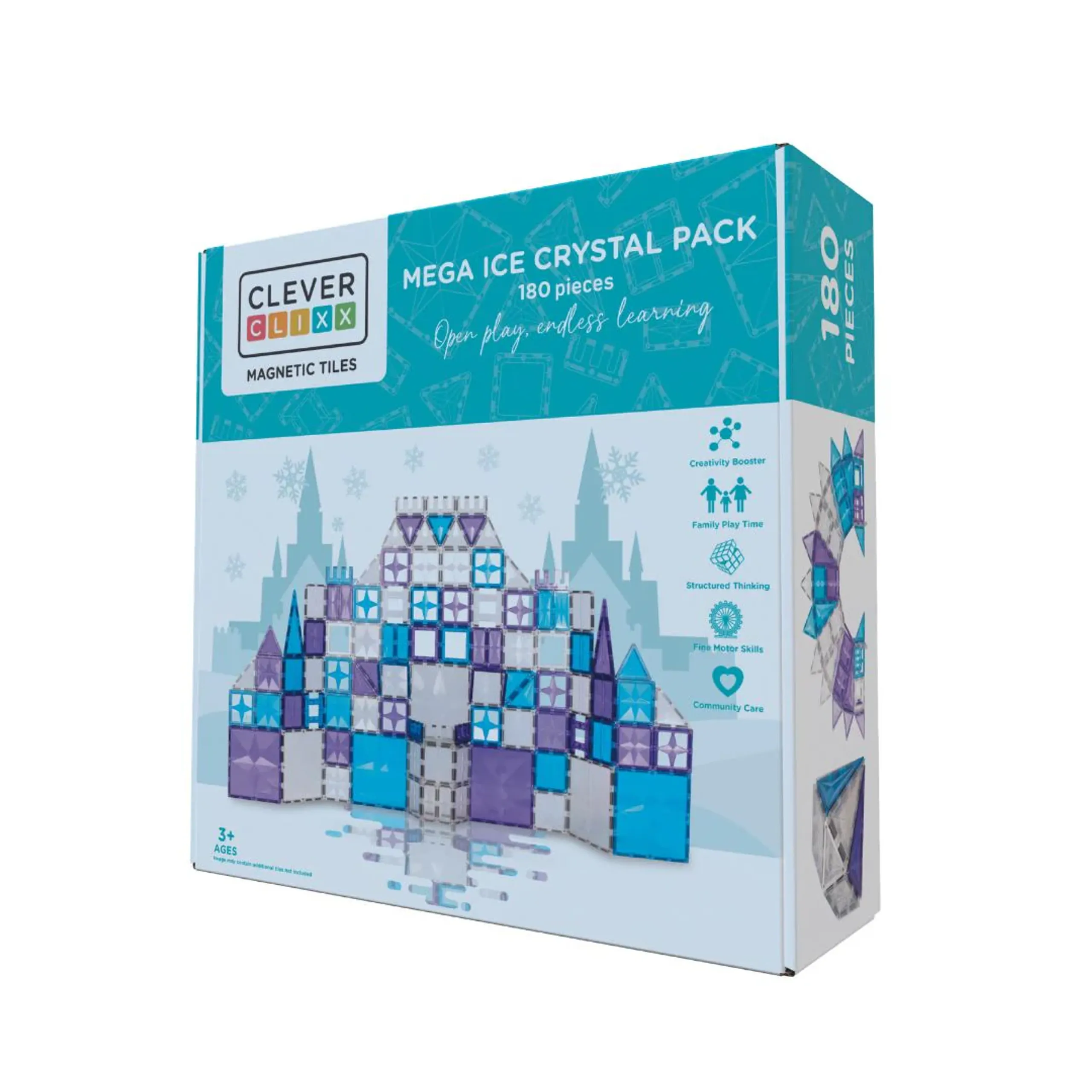 Clever Clixx Jogo blocos Magnético Pack Mega Ice Cristal 180 peças