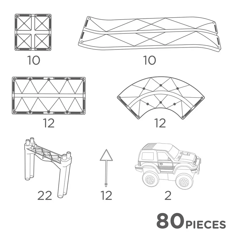 Clever Clixx Jogo blocos Magnético Pista de Corrida 80 peças - Image 3