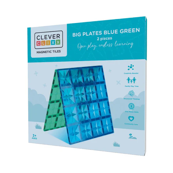 Clever Clixx Jogo blocos Magnéticos Set 2 Bases Quadradas