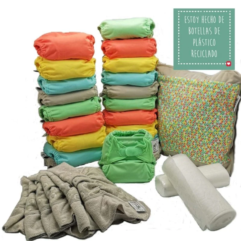 Close Pop In 20 Fraldas Reutilizáveis Pack Bambu Pastel