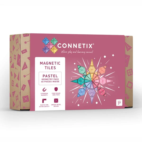 Connetix Jogo blocos Magnético Pastel Geometry 40 pc