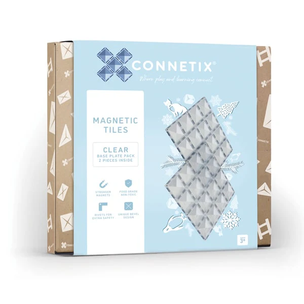 Connetix Jogo blocos Magnético 2 bases Clear Shape *por encomenda