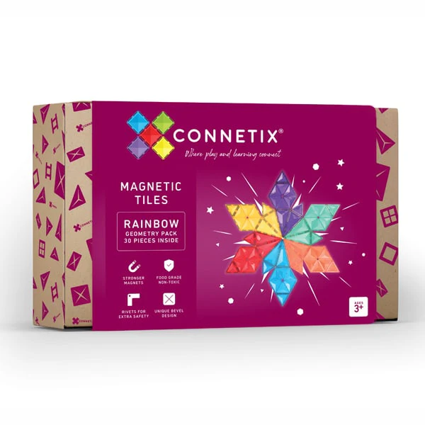 Connetix Jogo blocos Magnético Rainbow Geometry 30  pc
