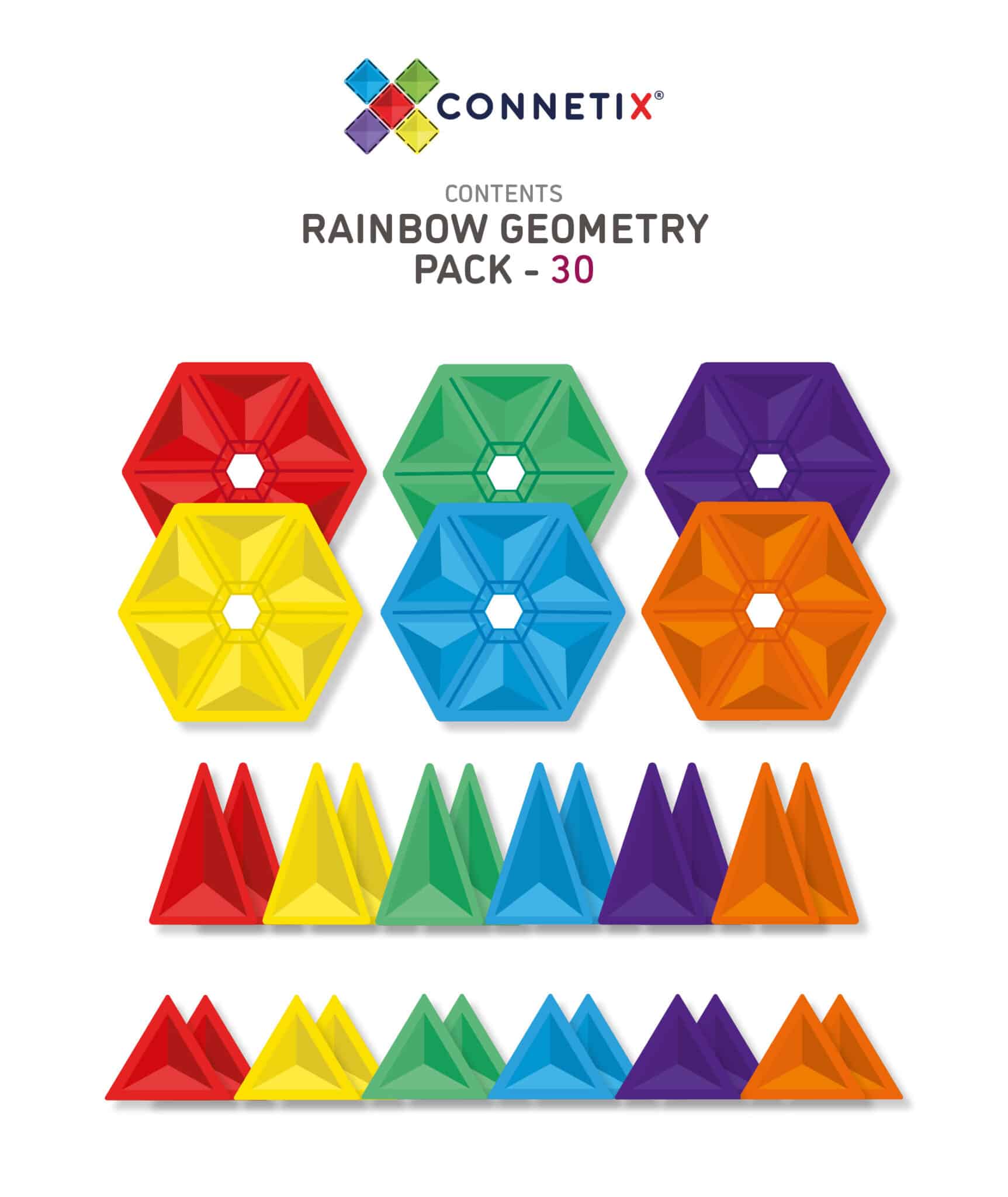 Connetix Jogo blocos Magnético Rainbow Geometry 30  pc - Image 12