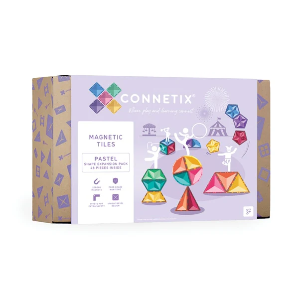 Connetix Jogo blocos Magnético Pastel Shape Expansion Pack 48 pc *por encomenda