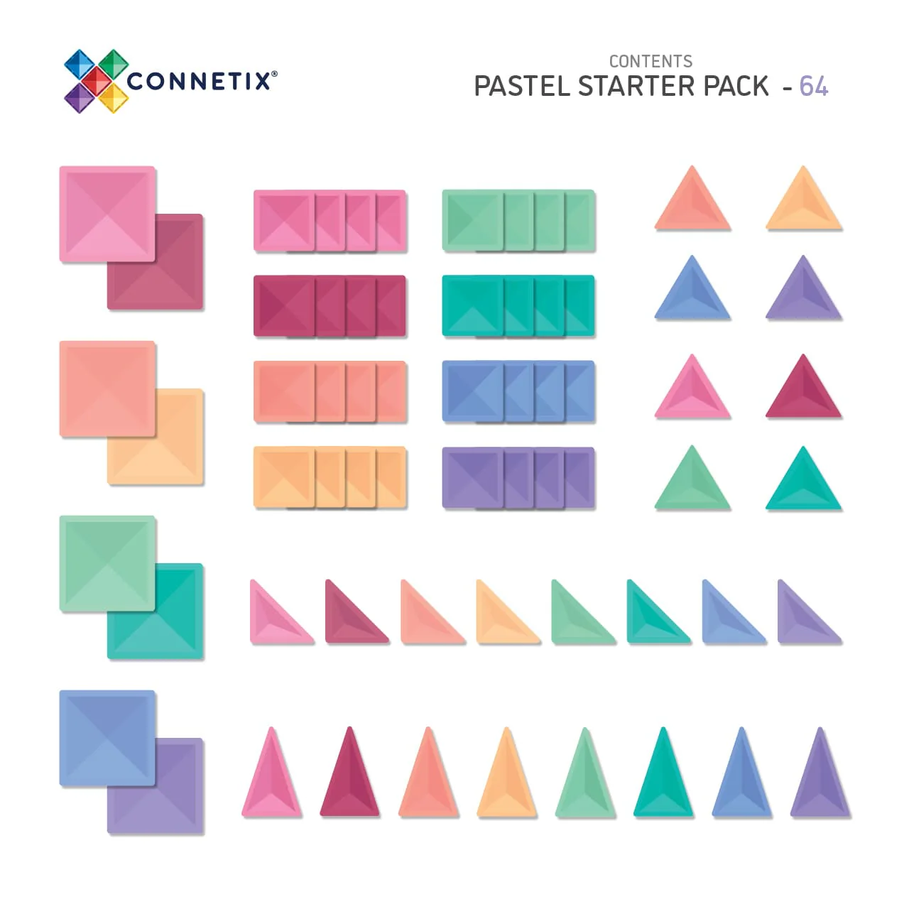 Connetix Jogo blocos Magnético Pastel Starter 64 pc - Image 7
