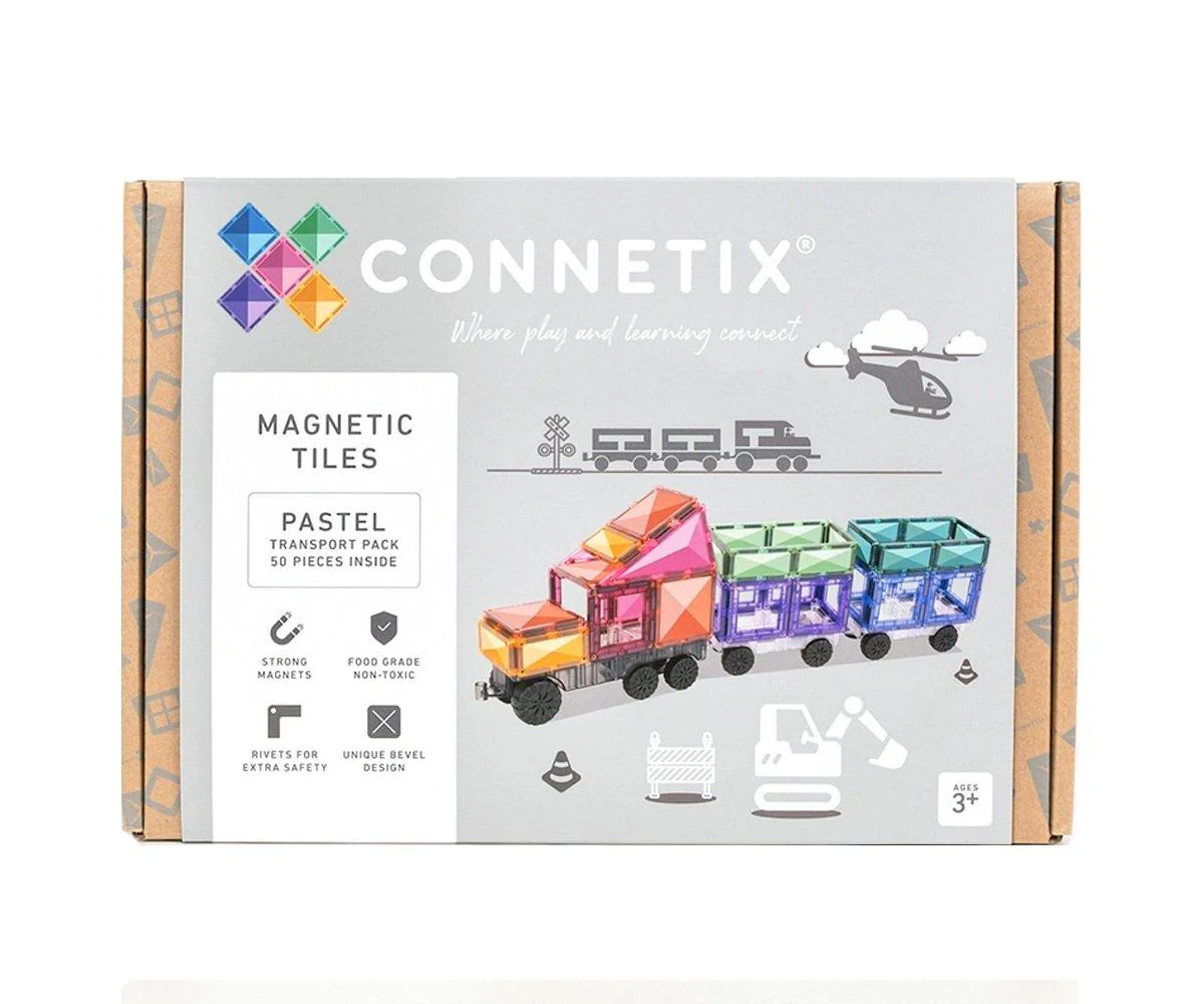 Connetix Jogo blocos Magnético Pastel Transport 50 pc *por encomenda