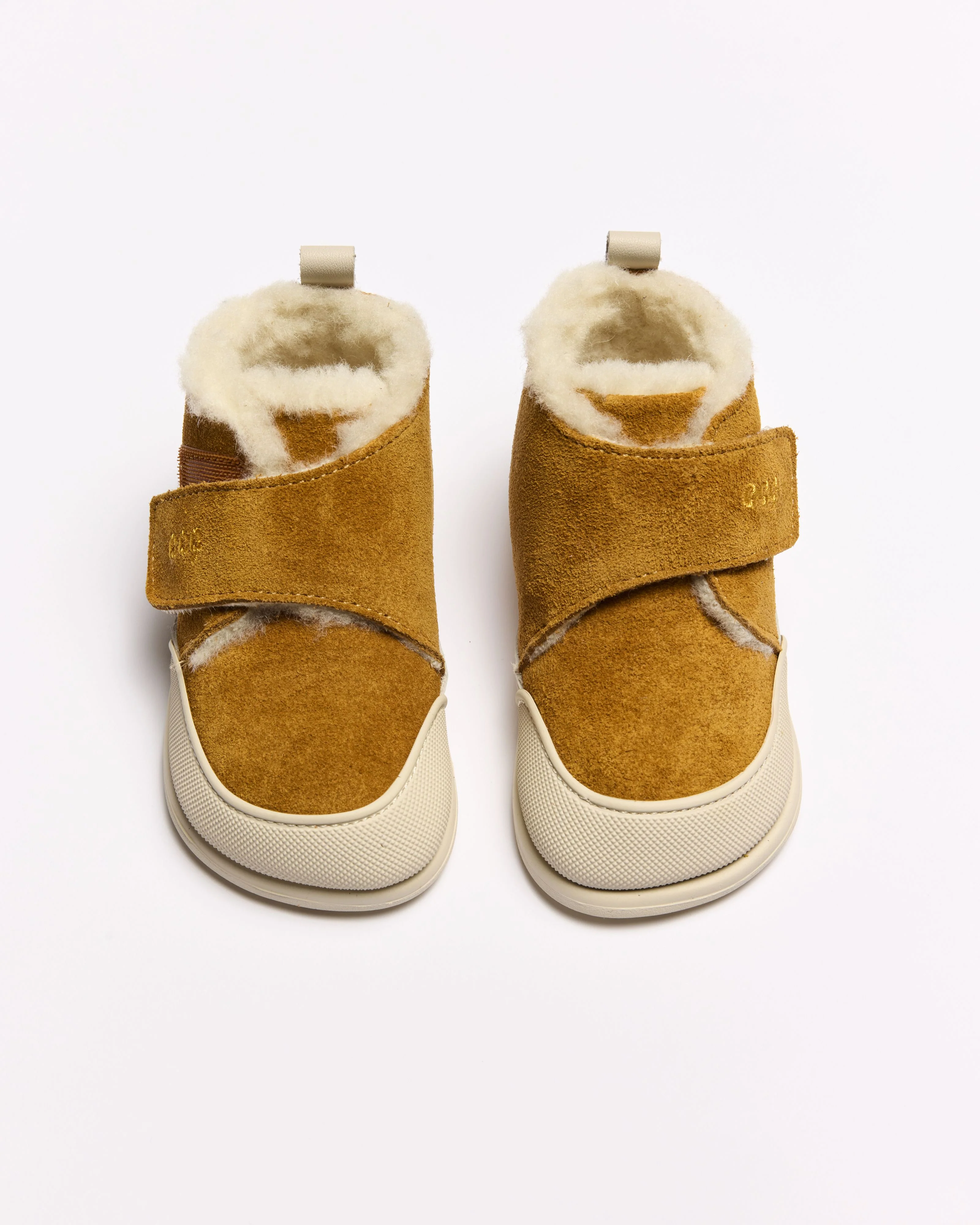 Coucouçava Barefoot Bota com pelo Mustard Yellow