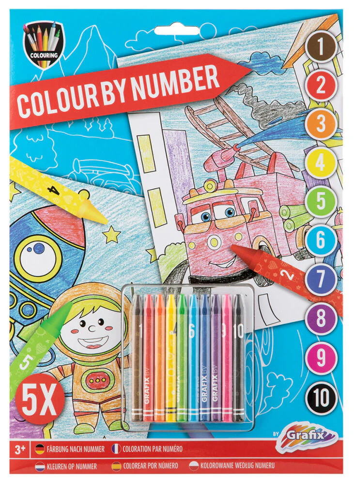 Creative Craft Livro de colorir com números A4 com lápis de cera - Image 2