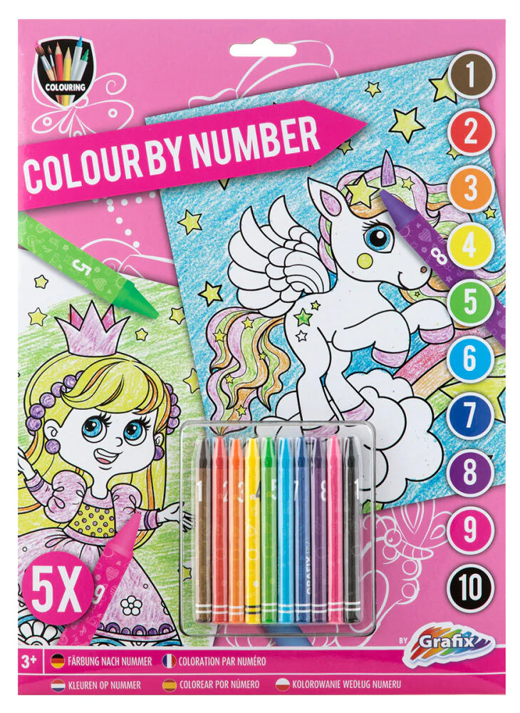 Creative Craft Livro de colorir com números A4 com lápis de cera - Image 3