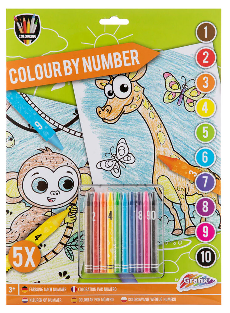 Creative Craft Livro de colorir com números A4 com lápis de cera - Image 4