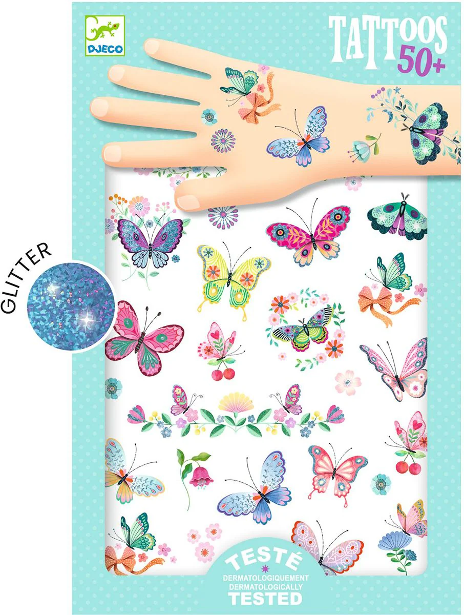 Djeco 50 Tatuagens Borboletas com Glitter - Image 2