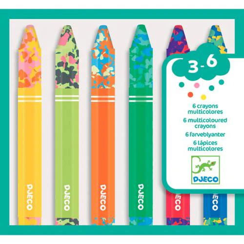 Djeco 6 Lápis de Cera multicoloridos