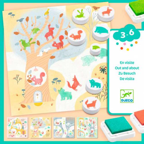 Djeco Actividades c/ Carimbos - Out and About Animais