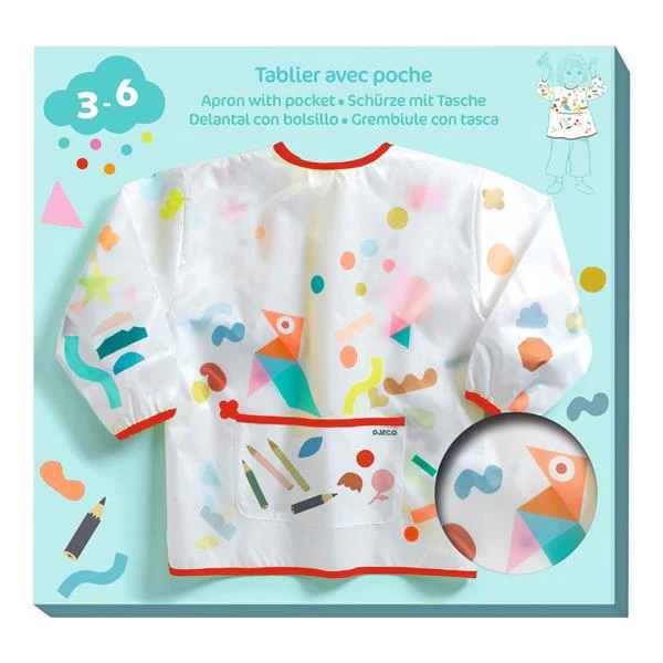 Djeco Bata/Avental para pinturas com mangas e bolso 3-6 anos