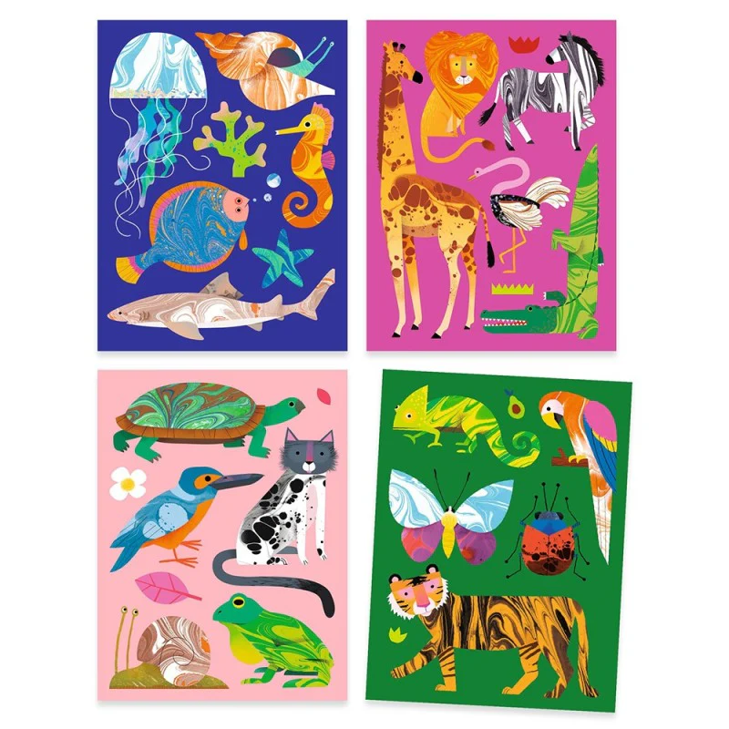Djeco Caixa com Actividades - Colourful Papel Marmoreado - Image 2