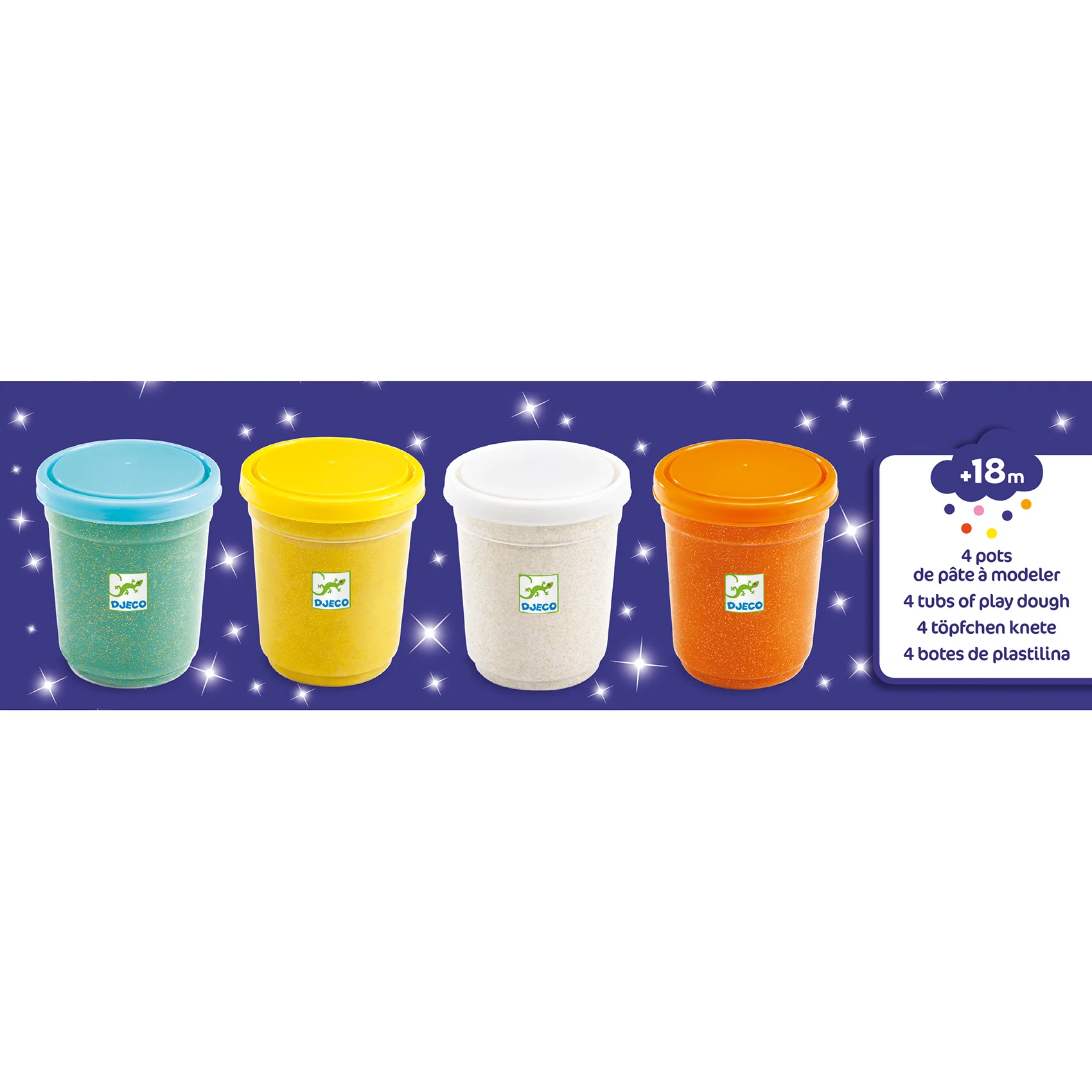 Djeco Conjunto 4 potes plasticina Glitter - Image 3