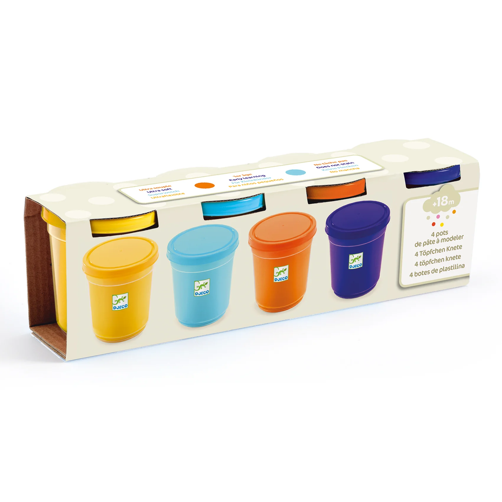 Djeco Conjunto 4 potes plasticina Nature