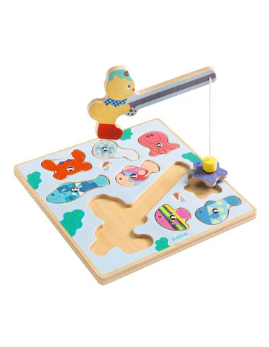 Djeco Jogo Pesca e Puzzle de Madeira - Puzz e Fish Bariolo - Image 3